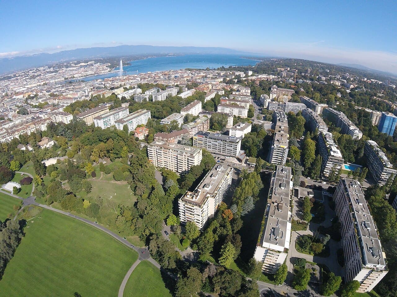 Champel neighbourhood in Geneva, a residential area with many dental clinics